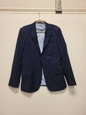 Berragamo Collezione D'Italia Mens Blazer Blue Lazio 40L/34L Italy Suit Jacket